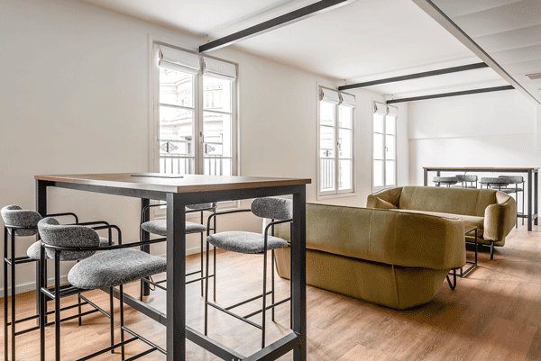Myflexoffice location bureaux paris 9 le Cezanne Espace informel 2