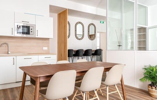 Myflexoffice location bureaux Paris 3 Le George Sand cuisine