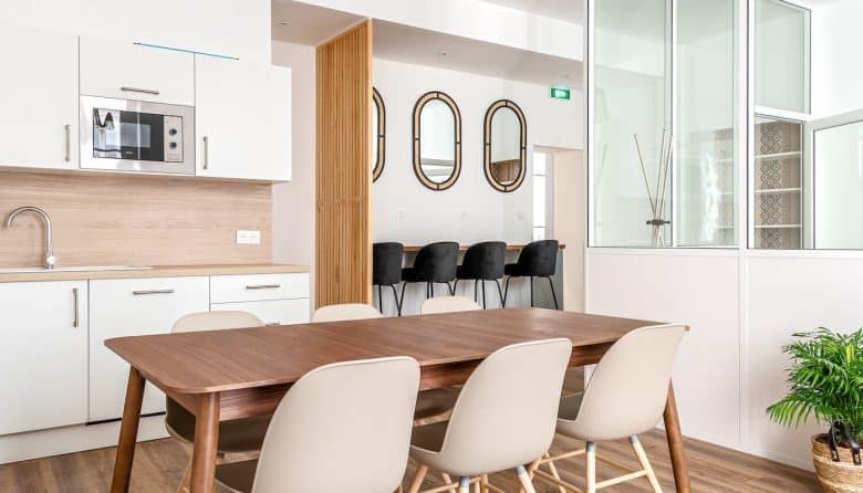 Myflexoffice location bureaux Paris 3 Le George Sand cuisine
