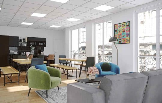 Myflexoffice location bureaux paris 9 Aristocrate Espace restauration